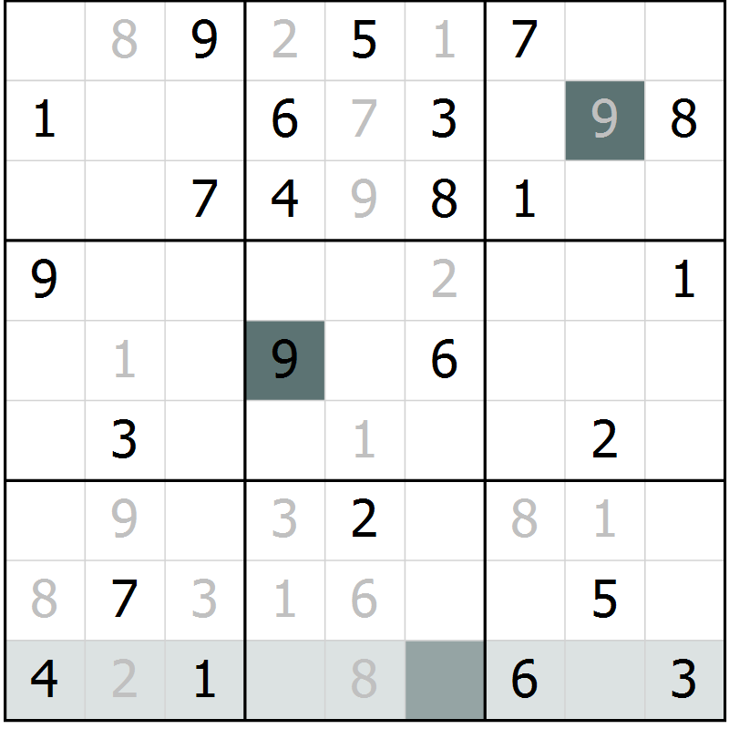 Position des candidats pour la solution de la Gr 63 page 65 du magazine de sudoku Expert n° 016