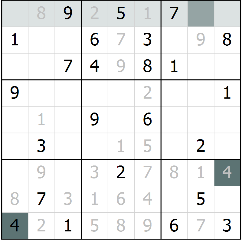 Position des candidats pour la solution de la Gr 63 page 65 du magazine de sudoku Expert n° 016