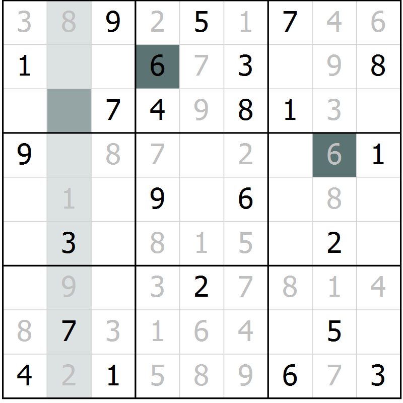 Position des candidats pour la solution de la Gr 63 page 65 du magazine de sudoku Expert n° 016