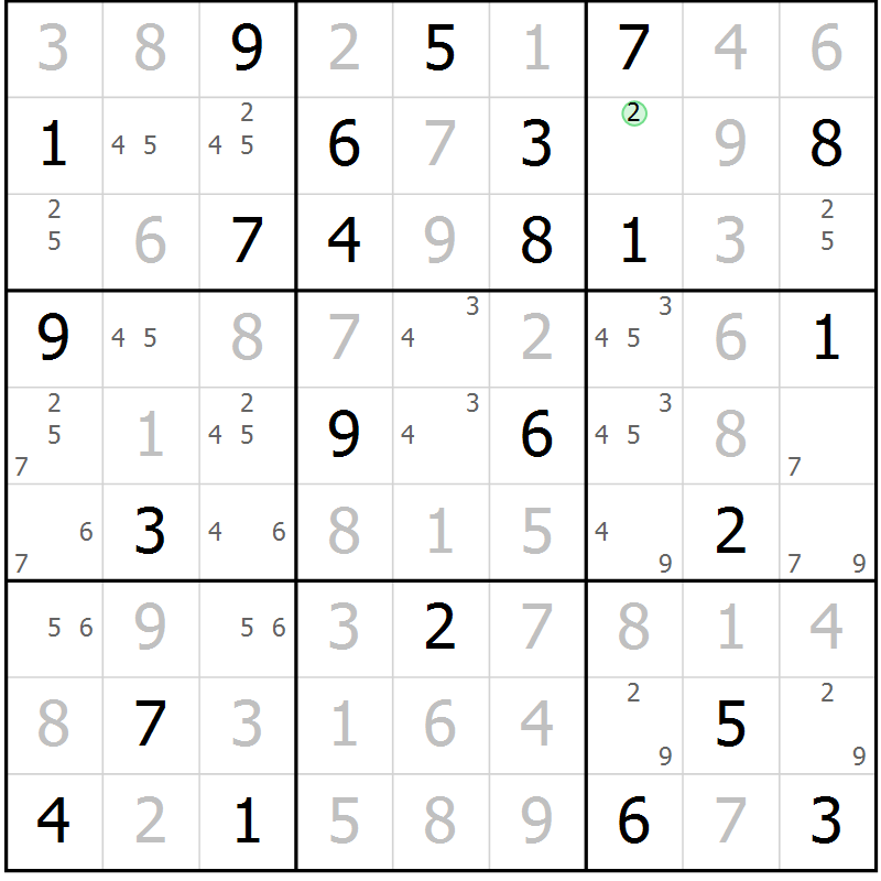 Position des candidats pour la solution de la Gr 63 page 65 du magazine de sudoku Expert n° 016
