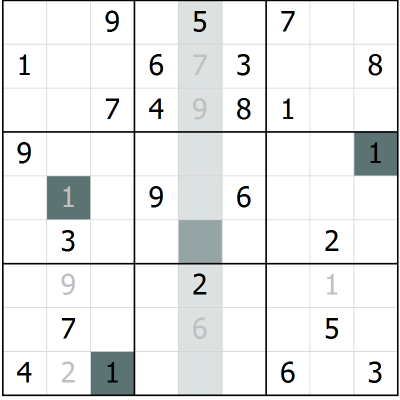 Position des candidats pour la solution de la Gr 63 page 65 du magazine de sudoku Expert n° 016