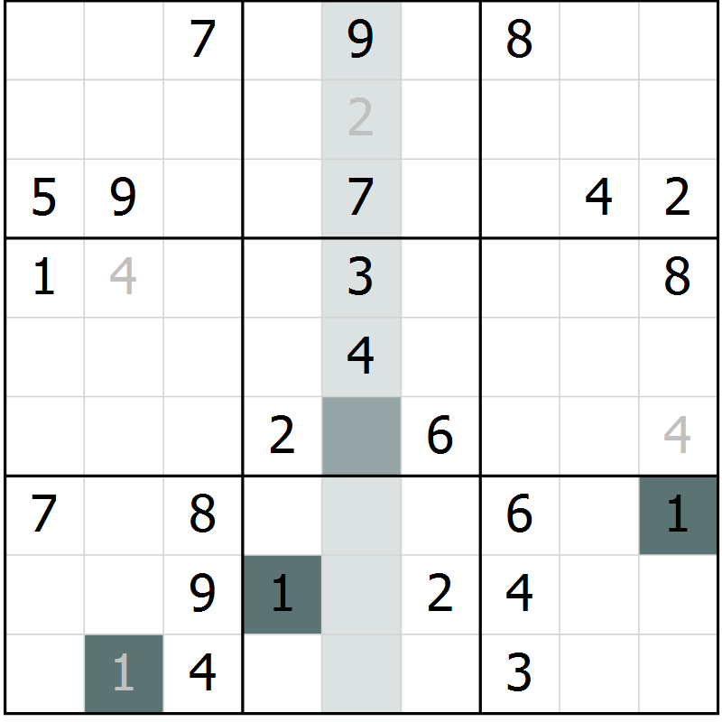 Position des candidats pour la solution de la Gr 64 page 66 du magazine de sudoku Expert n° 016