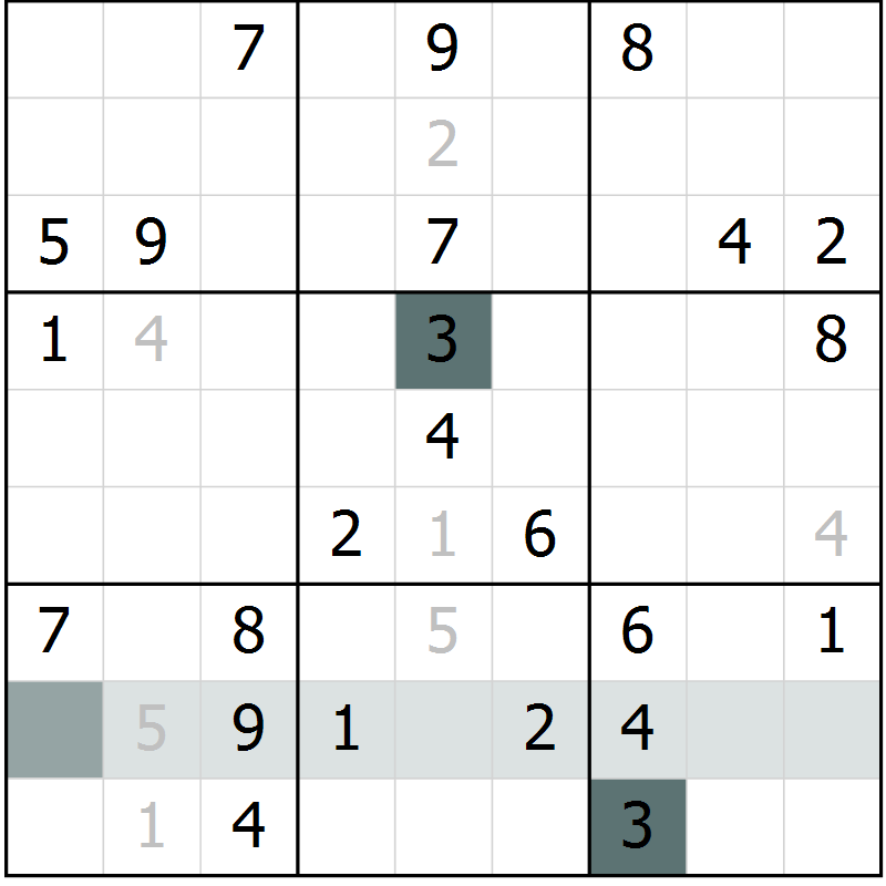 Position des candidats pour la solution de la Gr 64 page 66 du magazine de sudoku Expert n° 016