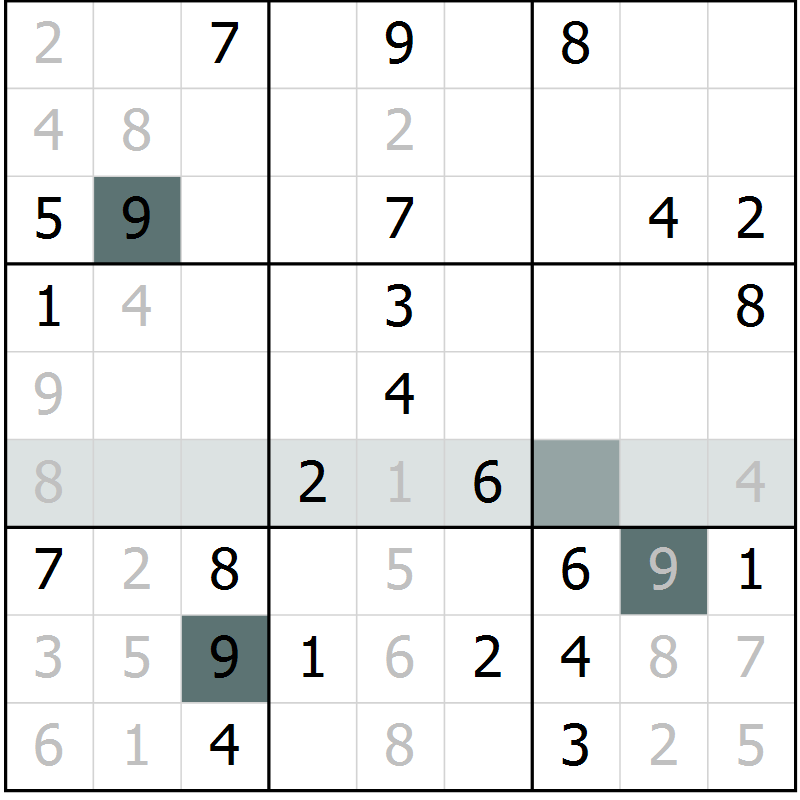 Position des candidats pour la solution de la Gr 64 page 66 du magazine de sudoku Expert n° 016