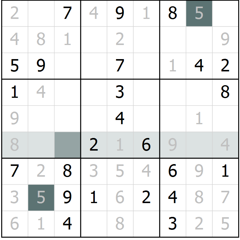 Position des candidats pour la solution de la Gr 64 page 66 du magazine de sudoku Expert n° 016