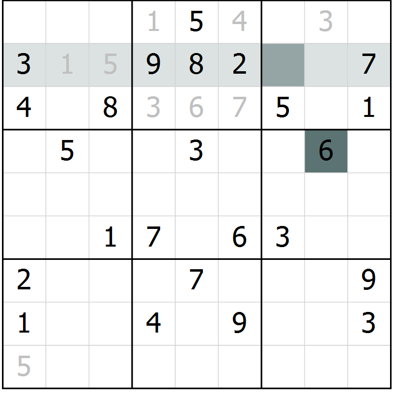 Position des candidats pour la solution de la Gr 65 page 67 du magazine de sudoku Expert n° 016