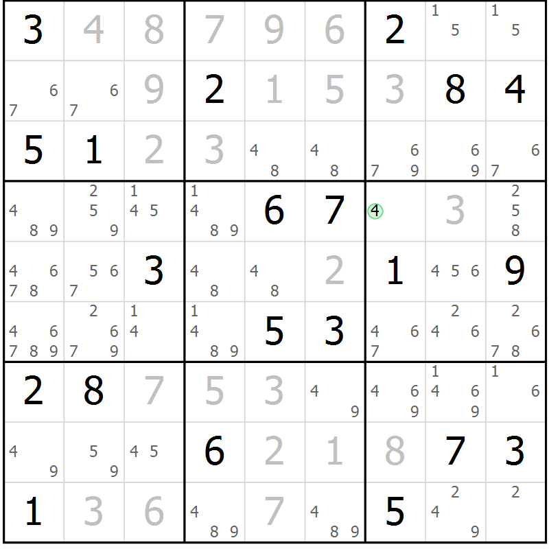 Position des candidats pour la solution de la Gr 66 page 68 du magazine de sudoku Expert n° 016