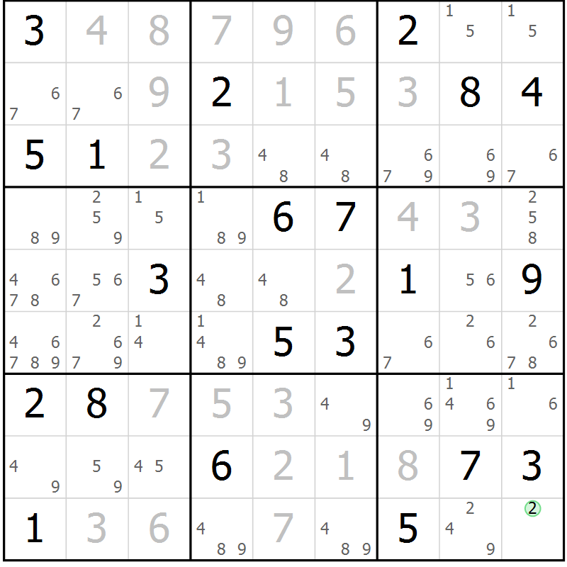 Position des candidats pour la solution de la Gr 66 page 68 du magazine de sudoku Expert n° 016