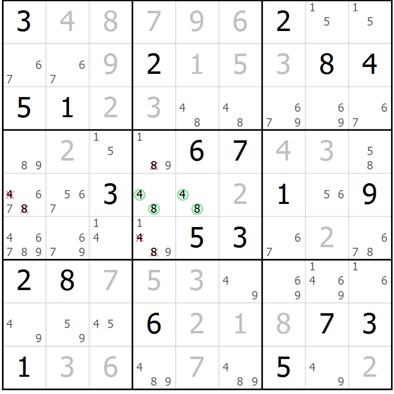 Position des candidats pour la solution de la Gr 66 page 68 du magazine de sudoku Expert n° 016