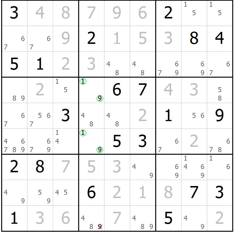 Position des candidats pour la solution de la Gr 66 page 68 du magazine de sudoku Expert n° 016