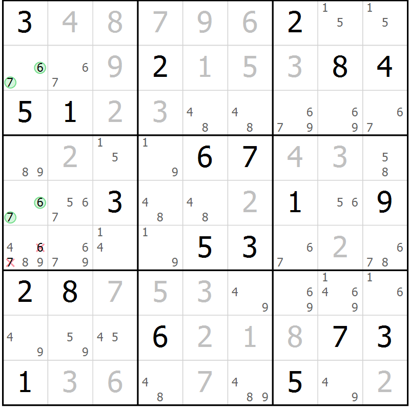 Position des candidats pour la solution de la Gr 66 page 68 du magazine de sudoku Expert n° 016