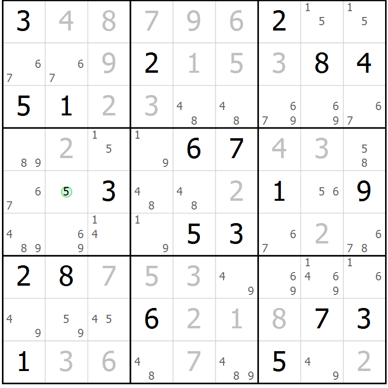 Position des candidats pour la solution de la Gr 66 page 68 du magazine de sudoku Expert n° 016