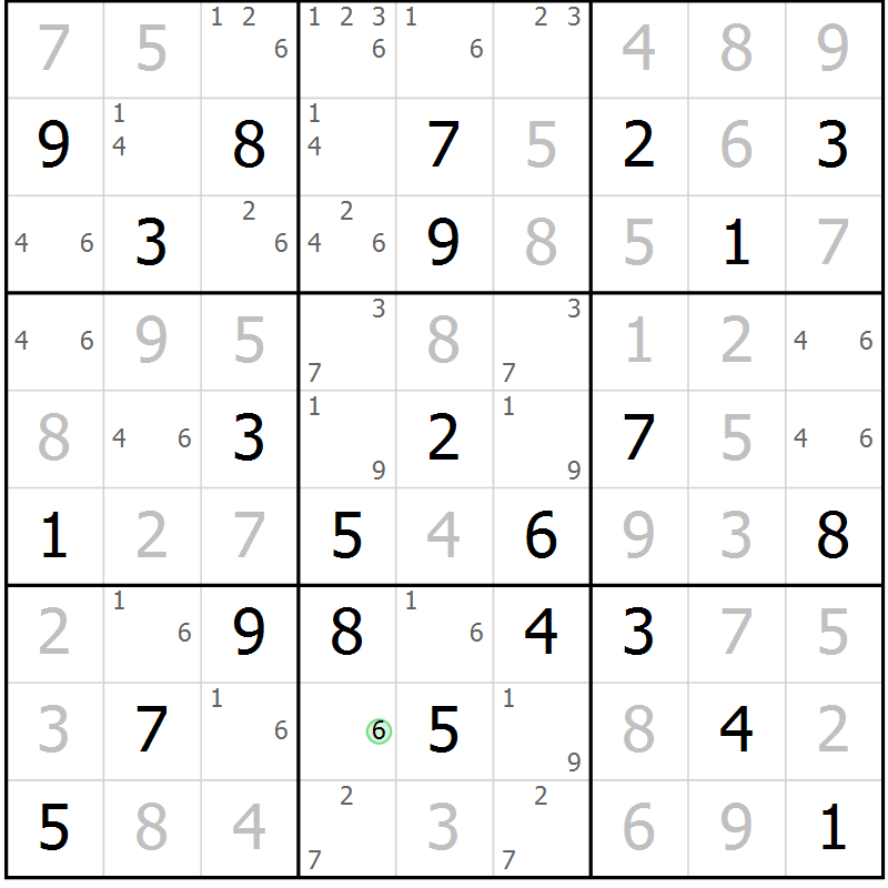 Position des candidats pour la solution de la Gr 68 page 70 du magazine de sudoku Expert n° 016
