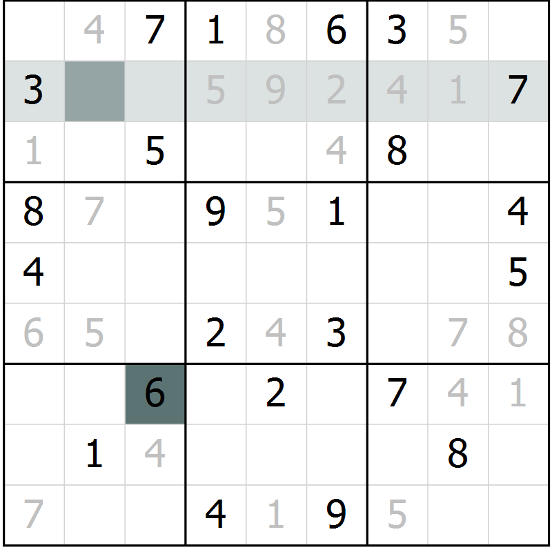 Position des candidats pour la solution de la Gr 69 page 71 du magazine de sudoku Expert n° 016