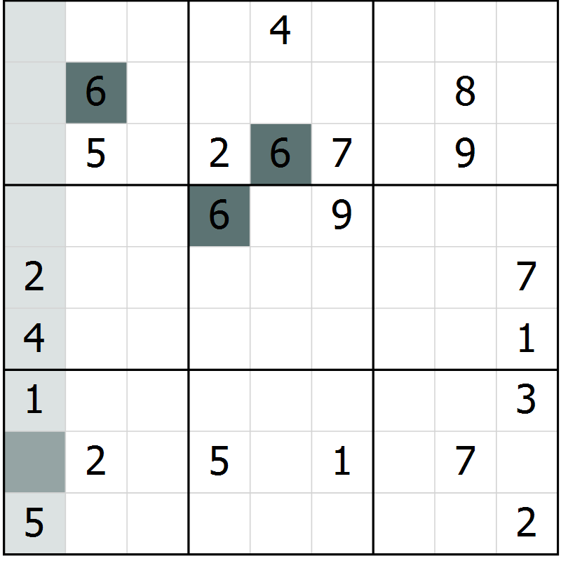 Position des candidats pour la solution de la Gr 7 page 9 du magazine de sudoku Expert n° 016