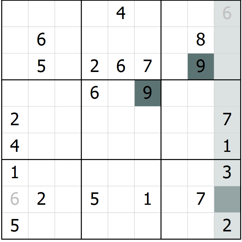 Position des candidats pour la solution de la Gr 7 page 9 du magazine de sudoku Expert n° 016