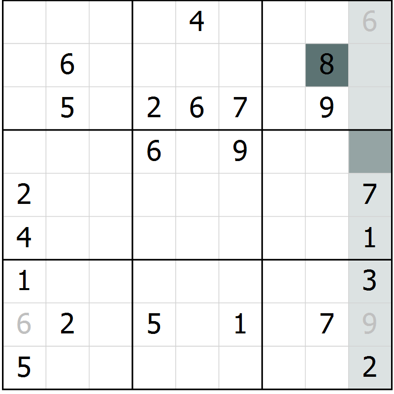 Position des candidats pour la solution de la Gr 7 page 9 du magazine de sudoku Expert n° 016