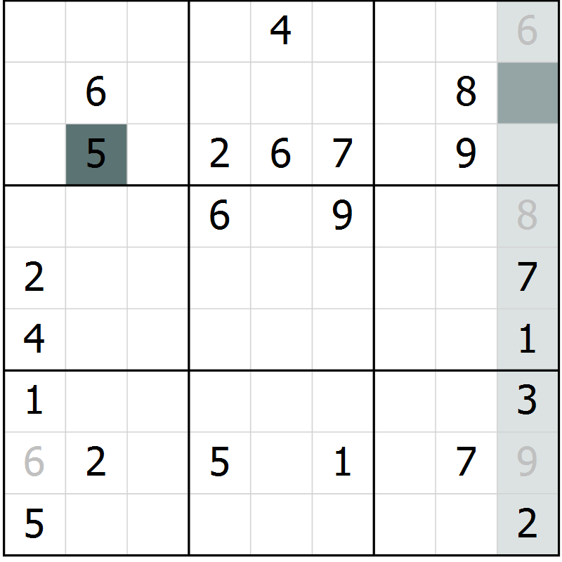 Position des candidats pour la solution de la Gr 7 page 9 du magazine de sudoku Expert n° 016