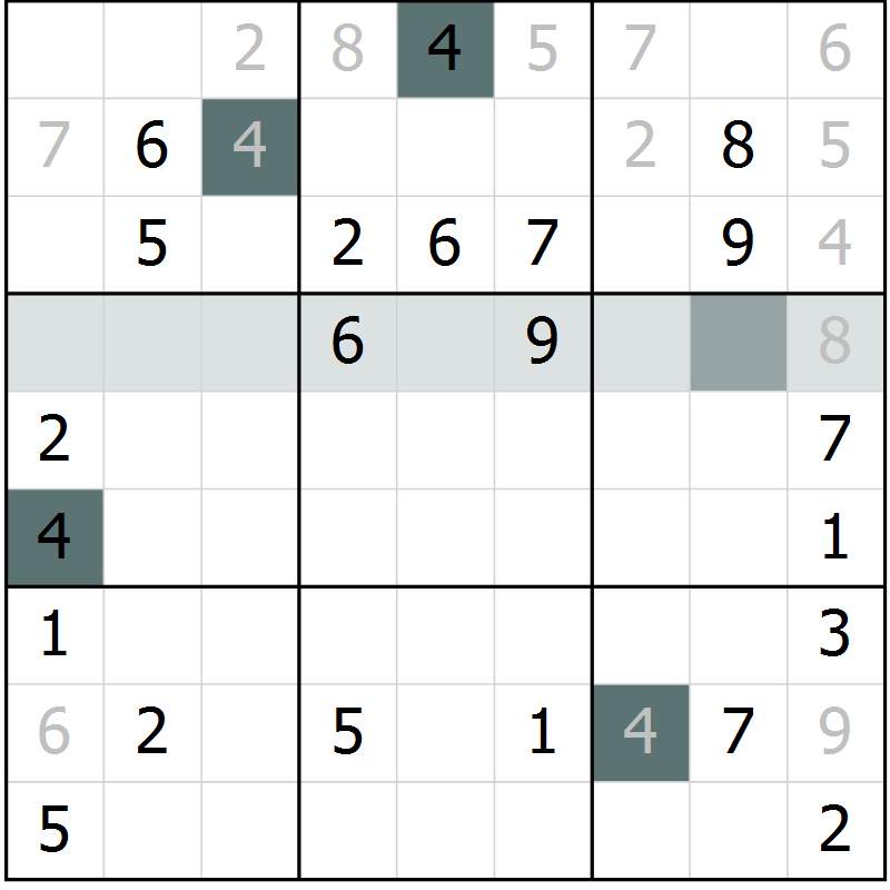 Position des candidats pour la solution de la Gr 7 page 9 du magazine de sudoku Expert n° 016