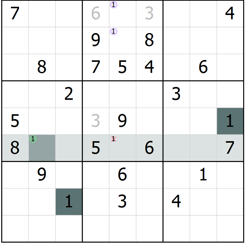 Position des candidats pour la solution de la Gr 71 page 73 du magazine de sudoku Expert n° 016