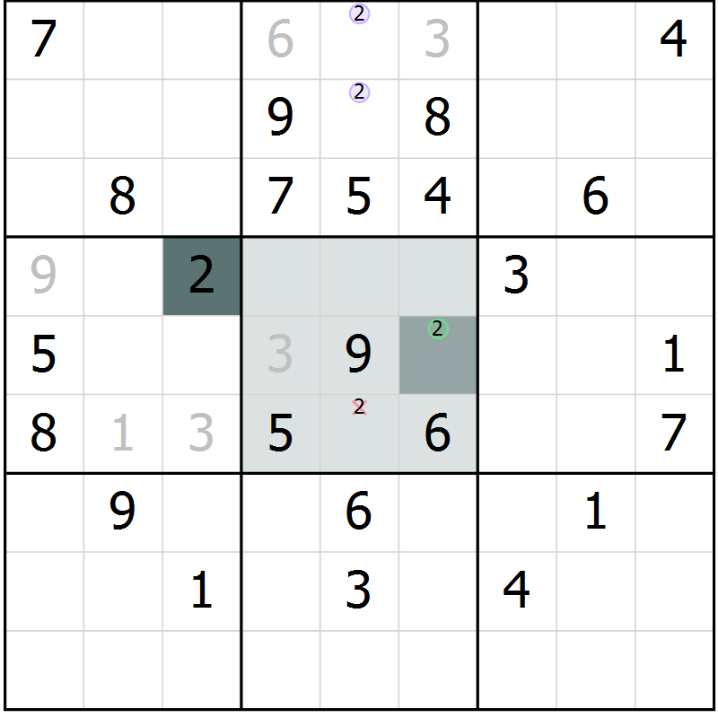 Position des candidats pour la solution de la Gr 71 page 73 du magazine de sudoku Expert n° 016