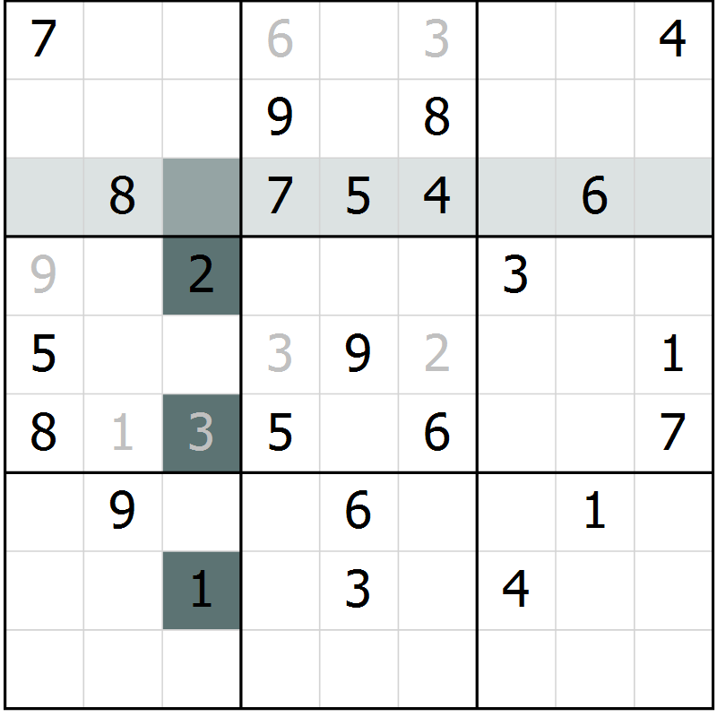 Position des candidats pour la solution de la Gr 71 page 73 du magazine de sudoku Expert n° 016