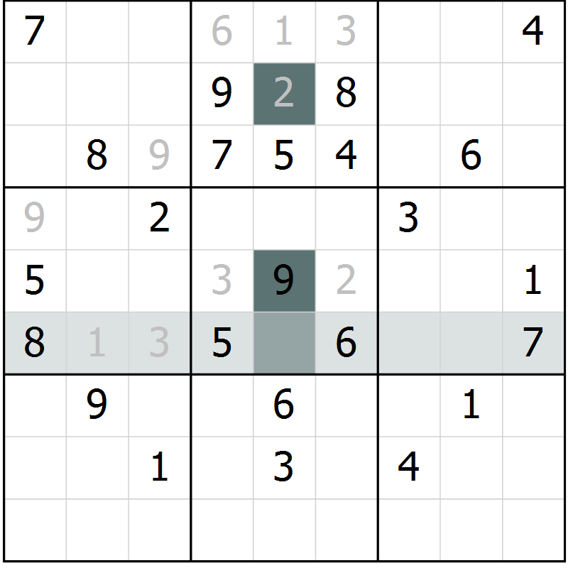 Position des candidats pour la solution de la Gr 71 page 73 du magazine de sudoku Expert n° 016