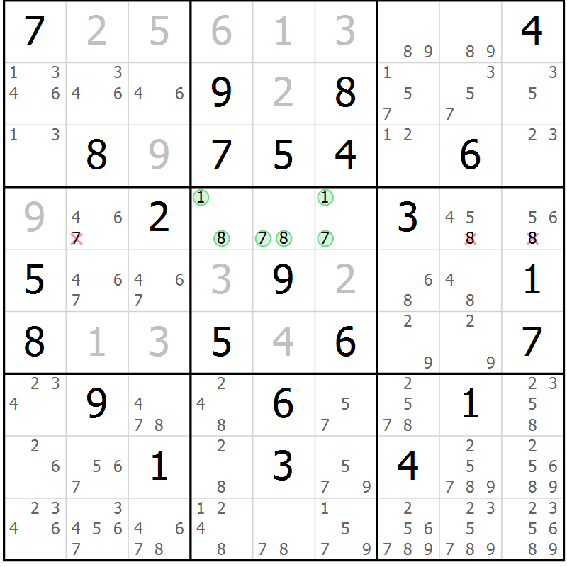 Position des candidats pour la solution de la Gr 71 page 73 du magazine de sudoku Expert n° 016