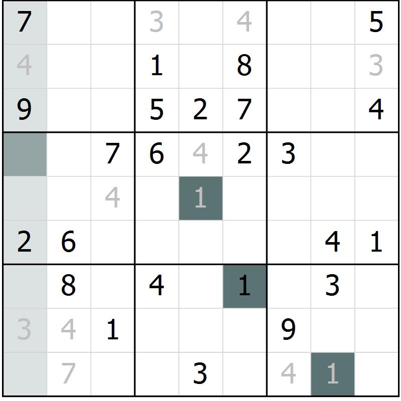 Position des candidats pour la solution de la Gr 72 page 74 du magazine de sudoku Expert n° 016