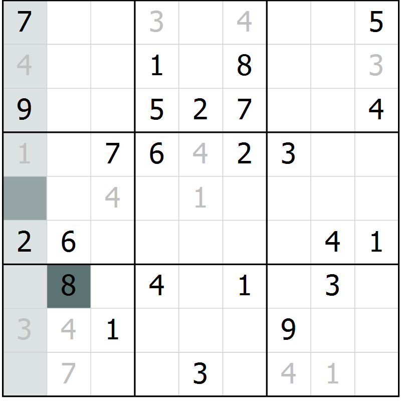 Position des candidats pour la solution de la Gr 72 page 74 du magazine de sudoku Expert n° 016