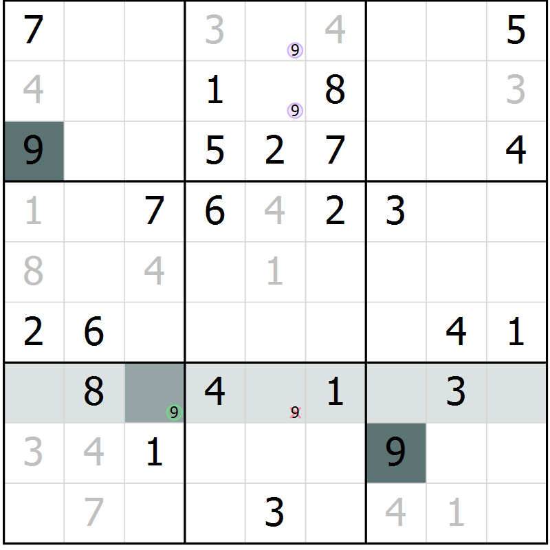 Position des candidats pour la solution de la Gr 72 page 74 du magazine de sudoku Expert n° 016