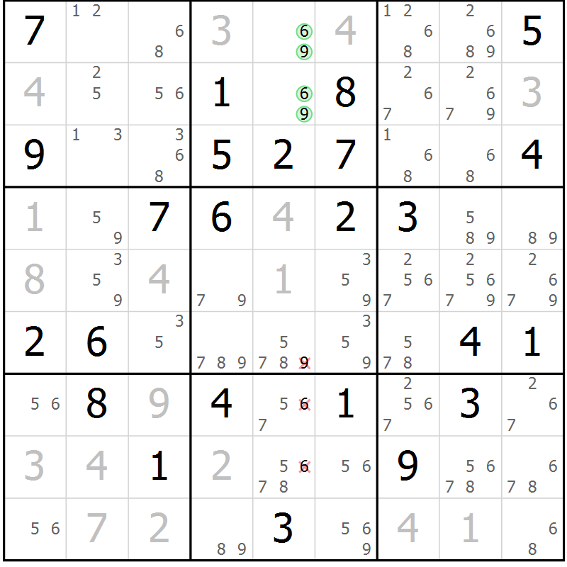 Position des candidats pour la solution de la Gr 72 page 74 du magazine de sudoku Expert n° 016