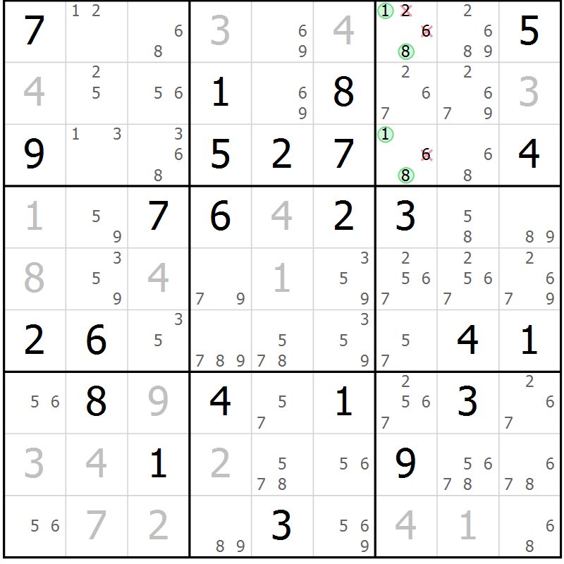 Position des candidats pour la solution de la Gr 72 page 74 du magazine de sudoku Expert n° 016