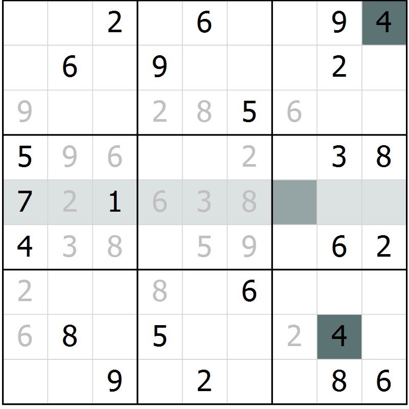 Position des candidats pour la solution de la Gr 73 page 75 du magazine de sudoku Expert n° 016