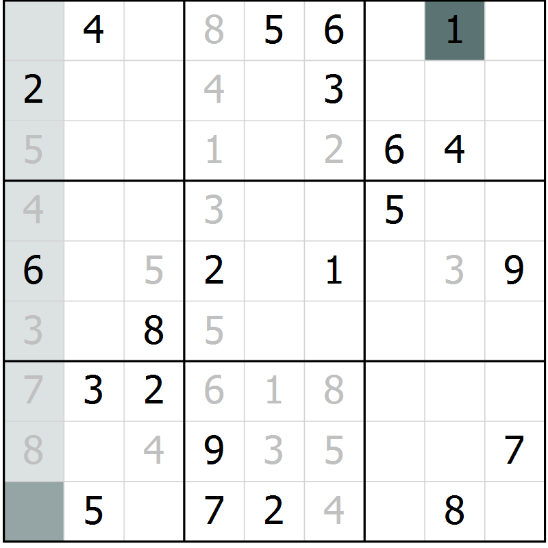 Position des candidats pour la solution de la Gr 8 page 10 du magazine de sudoku Expert n° 016