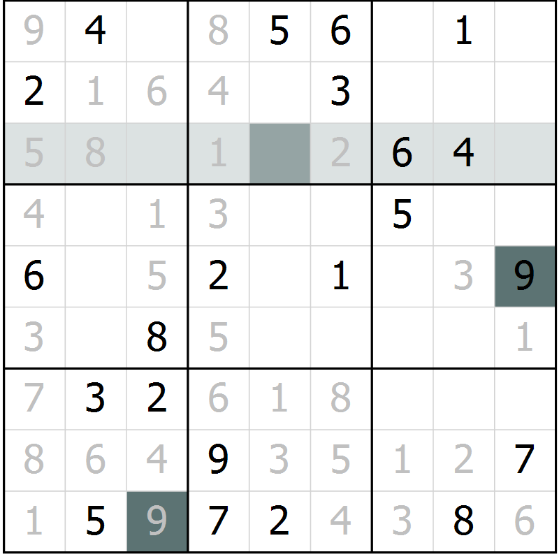 Position des candidats pour la solution de la Gr 8 page 10 du magazine de sudoku Expert n° 016