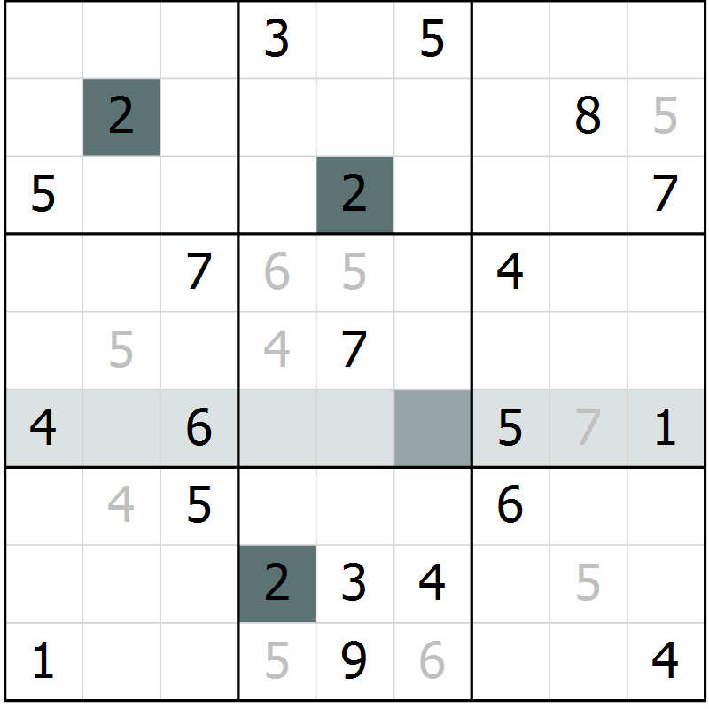 Position des candidats pour la solution de la Gr 9 page 11 du magazine de sudoku Expert n° 016