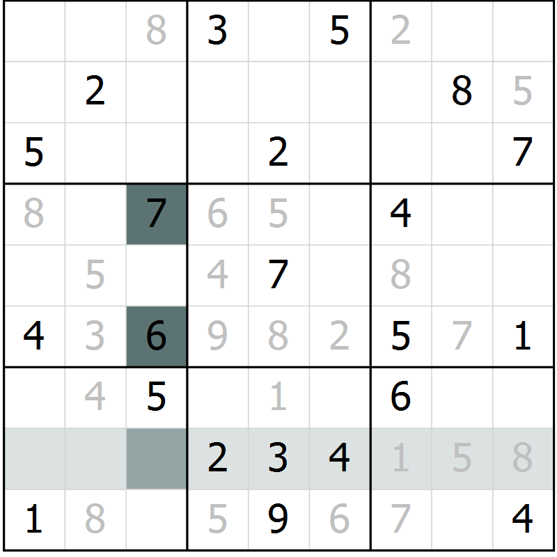 Position des candidats pour la solution de la Gr 9 page 11 du magazine de sudoku Expert n° 016