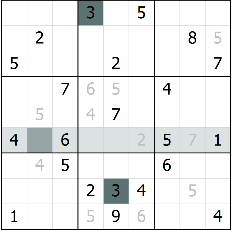 Position des candidats pour la solution de la Gr 9 page 11 du magazine de sudoku Expert n° 016