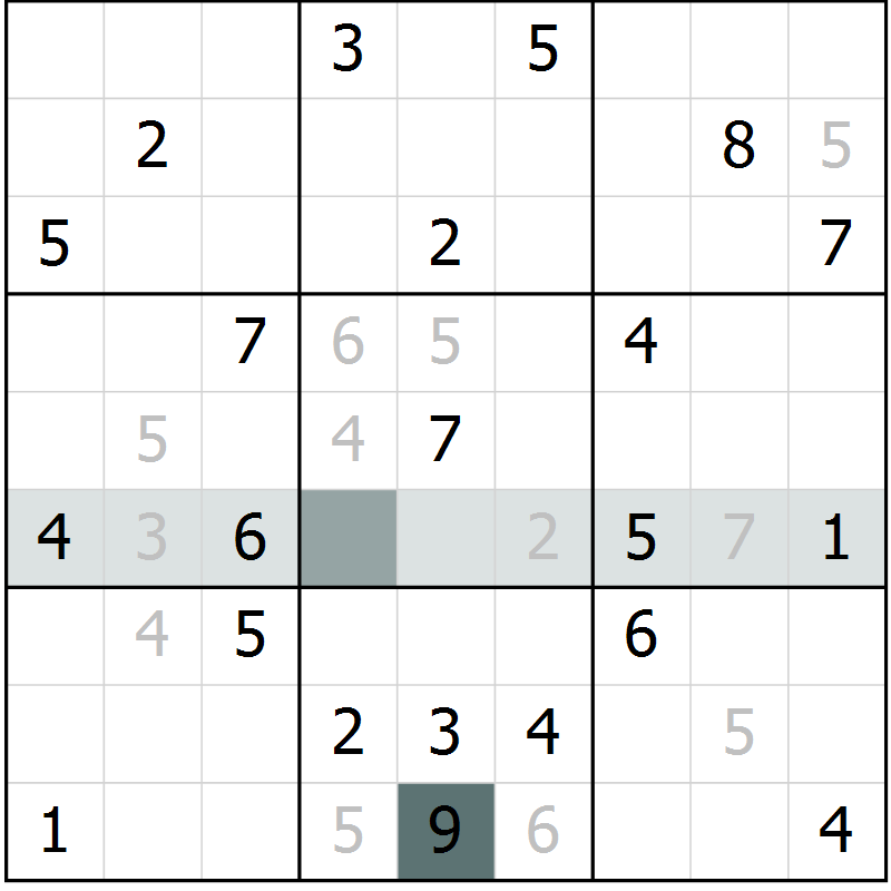 Position des candidats pour la solution de la Gr 9 page 11 du magazine de sudoku Expert n° 016