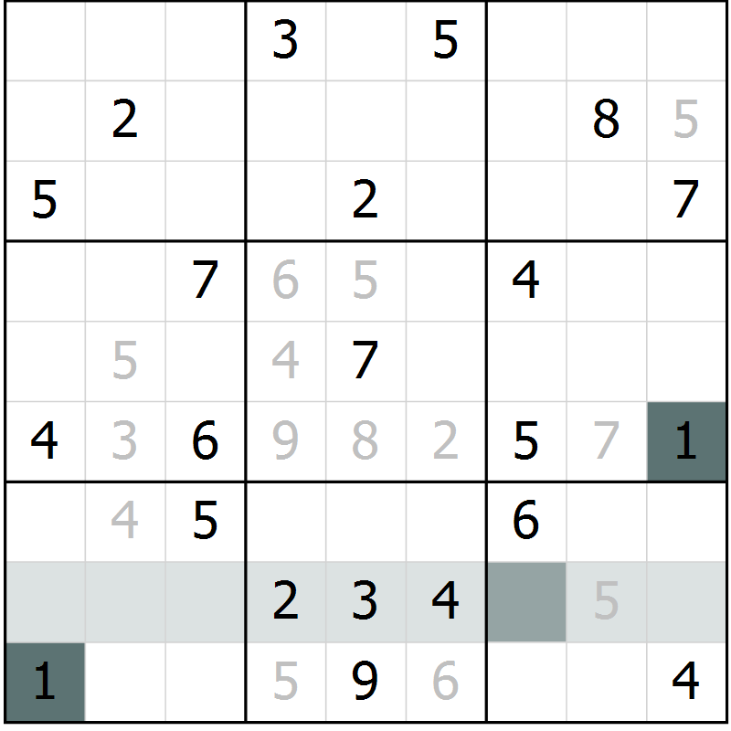 Position des candidats pour la solution de la Gr 9 page 11 du magazine de sudoku Expert n° 016