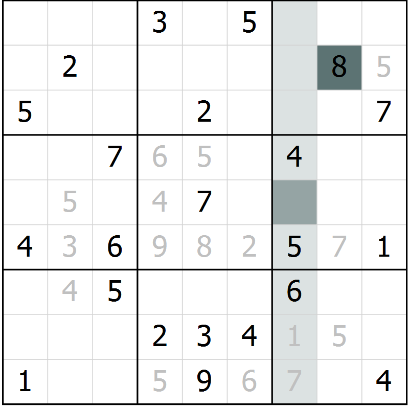 Position des candidats pour la solution de la Gr 9 page 11 du magazine de sudoku Expert n° 016