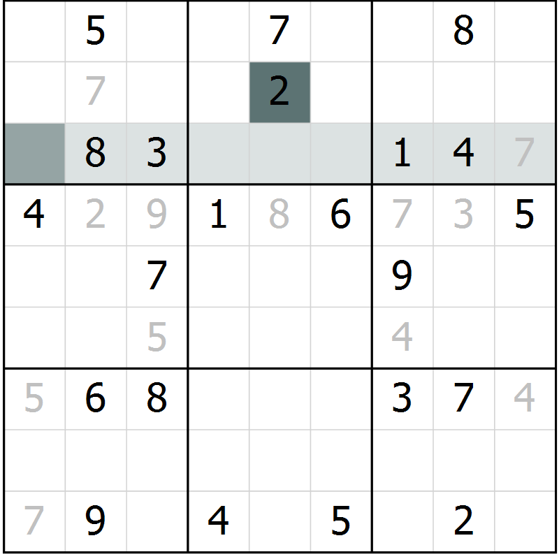 Position des candidats pour la solution de la Gr 2 page 4 du magazine de sudoku Expert n° 018