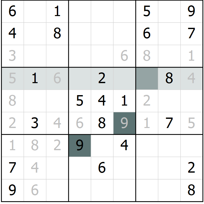 Position des candidats pour la solution de la Gr 1 page 3 du magazine de sudoku Expert n° 019