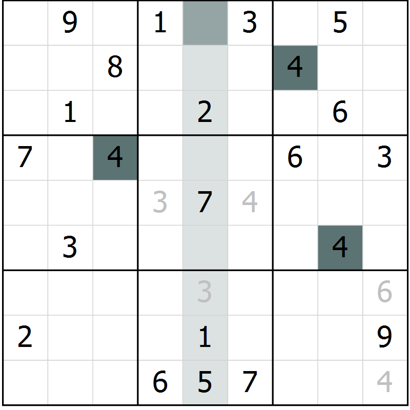 Position des candidats pour la solution de la Gr 10 page 12 du magazine de sudoku Expert n° 019