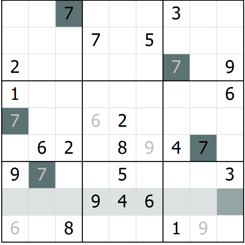 Position des candidats pour la solution de la Gr 11 page 13 du magazine de sudoku Expert n° 019