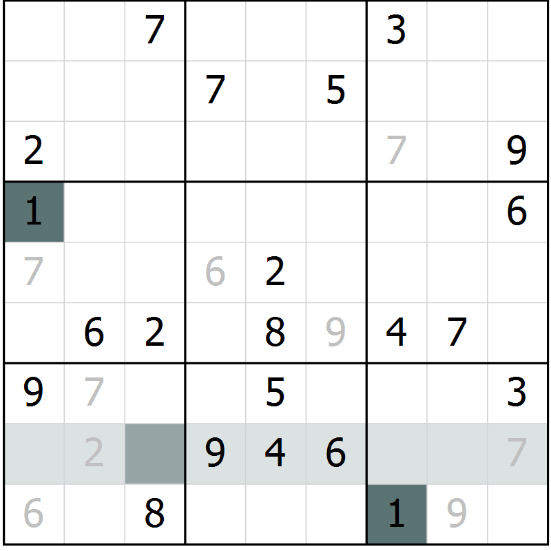 Position des candidats pour la solution de la Gr 11 page 13 du magazine de sudoku Expert n° 019