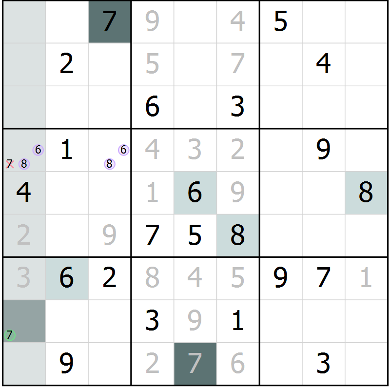 Position des candidats pour la solution de la Gr 12 page 14 du magazine de sudoku Expert n° 019