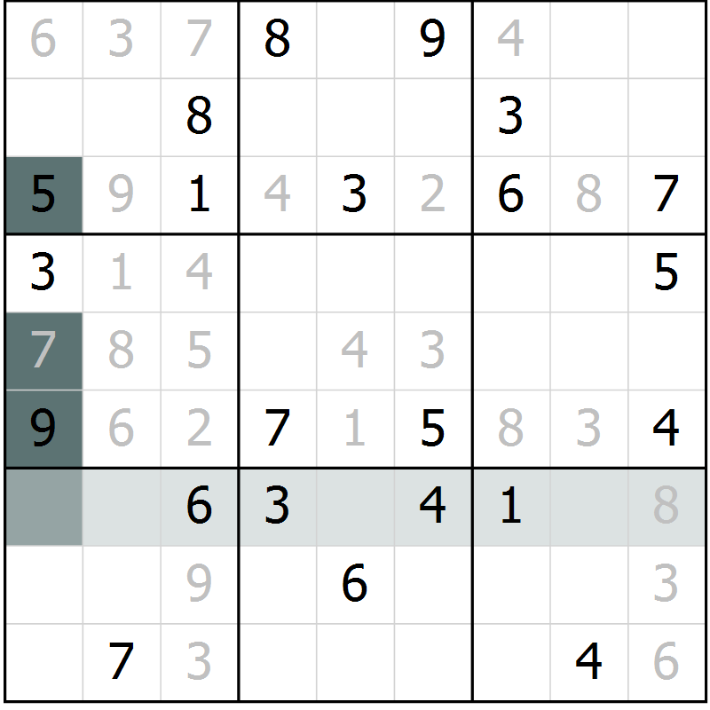 Position des candidats pour la solution de la Gr 13 page 15 du magazine de sudoku Expert n° 019