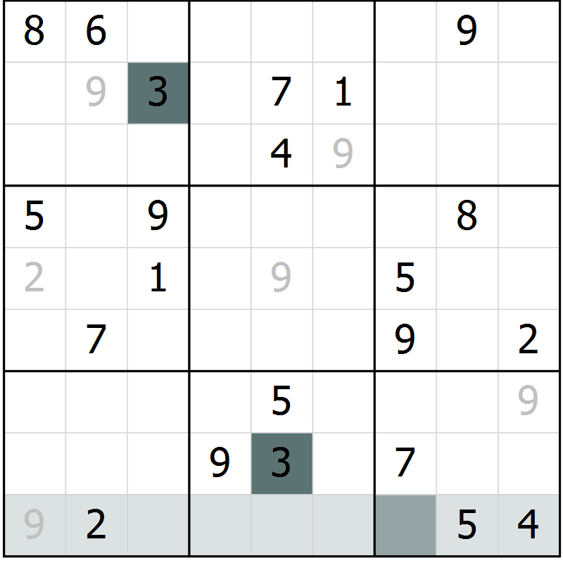 Position des candidats pour la solution de la Gr 15 page 17 du magazine de sudoku Expert n° 019